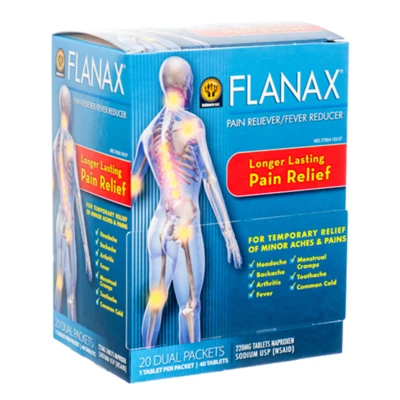FN20D, Flanax Pain Reliever Fever Reducer Longer Lasting 20  Dual Packets, 853030002069