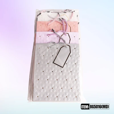 BG5016-MD, General Gift Bags MD x4 Assted.  7.1"x3.9"x9", 887257150364