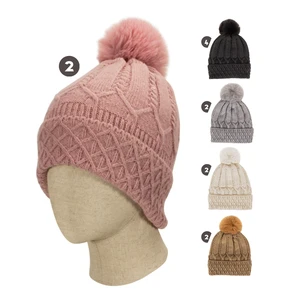 10024, Cindy Claire Ladies Pom Hat w/Fur Lining, 191554100244
