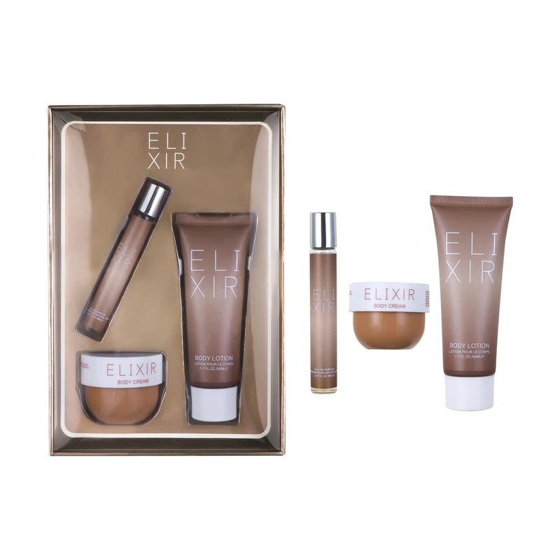 Women's 3pcs Set ELIXIR 8ml EDP 50ml Body Lotion 30ml Body Butter