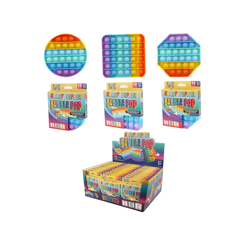 Krazy Popper Bubble 3 Mix Shape Rainbow