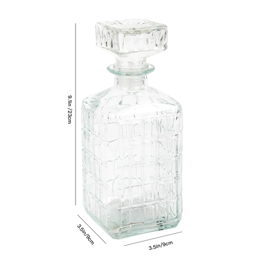 33044, Splash Glass Wine Bottle 1L Rect w/ Gift Box, 191554330443