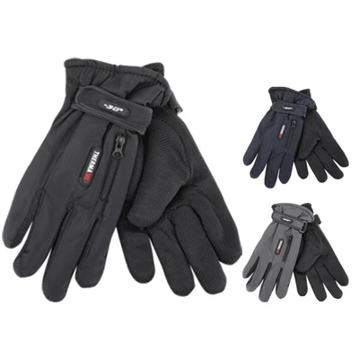 11100, Thermaxxx Winter Ski Gloves Men Zipper Pocket w/ Grip Dots, 191554111004