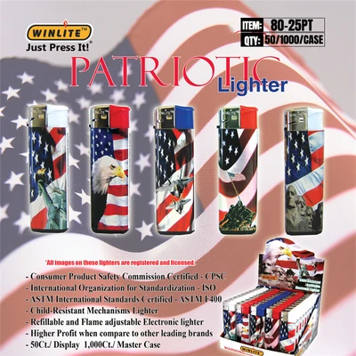 80-25PT, Winlite Lighter American Pride Fix-FlameI Disposable 50/1000 44LB, 853195008906