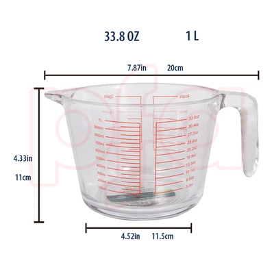 33160, Ideal Kitchen Glass Measuring Cup 33.82oz 1pk, 191554331600