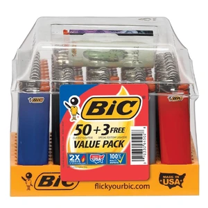 BIC76448, BIC Disposable Ligher 53Count PDQ Tray