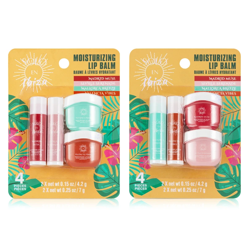 Solo En Ibiza Moisturizing Lip Balm 4pk