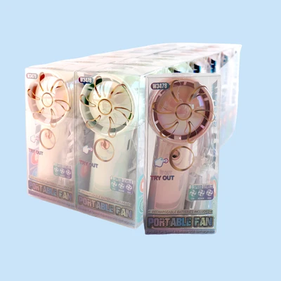 W3478, Rechargeable Portable Fan Assorted Color/PDQ, 887257734786