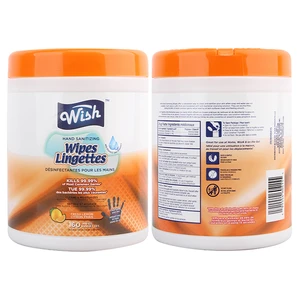 60415, Wish Hand Sanitizing Wipes Can 160CT Lemon, 191554604155