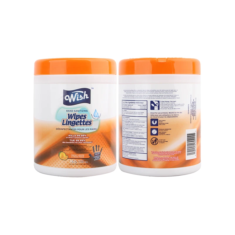 Wish Hand Sanitizing Wipes Can 160CT Lemon