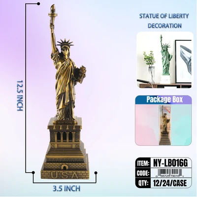 NY-LB016G, STATUE OF LIBERTY Copper (12"), 887257900167