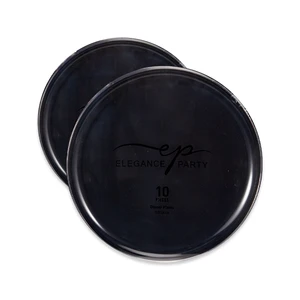 36262, Elegance Party Edge 10PK 10.25" Dinner Plate Black+Silver, 191554362628