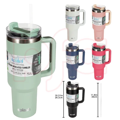 58238, Splash Bottle Stainless Steel Travel Mug 40oz, 191554582385