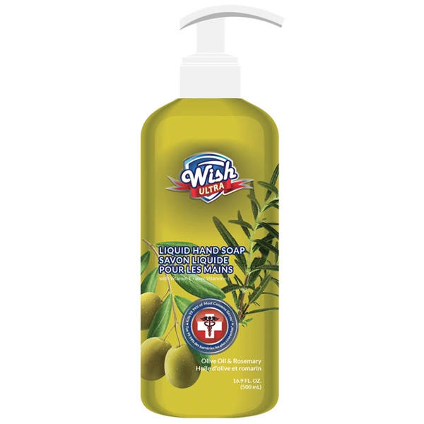 60314, Wish AB Handsoap 16.9oz Pump Olive Oil & Rosemary, 191554603141