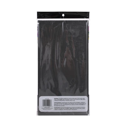 50006, Party Central Heavy Duty Rectangle Plastic Tablecover - Black, 191554500068