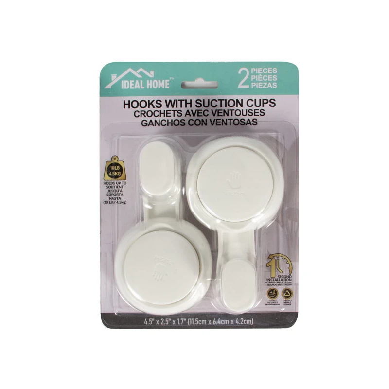 Ideal Home Hooks W/Suction Cups