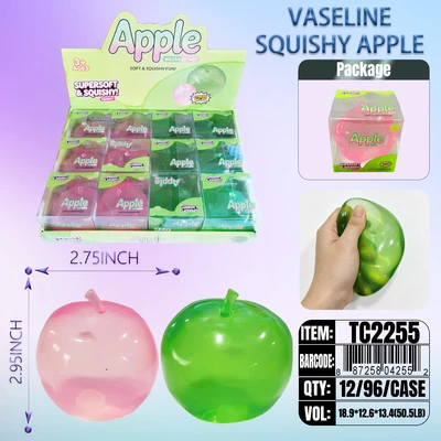 TC2255, Vaseline Squishy Apple 2..95"x2.75", 887258042552