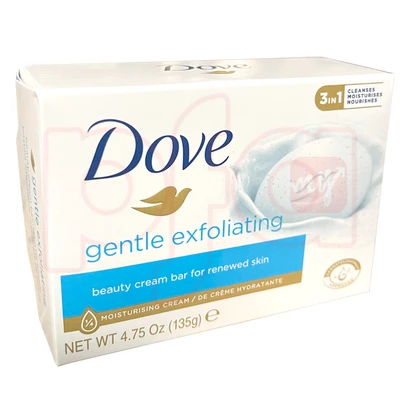 DS135EX, Dove Soap Bar 135g 4.75oz Exfoliating (Renewed Skin), 751056371159