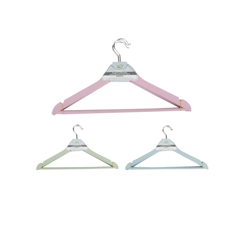 Ideal Home Plastic Hangers 3PK Wood Pastel