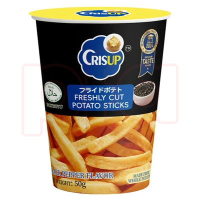 HG-PS50BP, Happy Global Crisup Freshly Cut Potato Sticks Black Pepper Flavor, 6937439920385