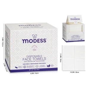 24050-12, Modess Face Towel  50PCS  10.2"x11.8", 191554240506