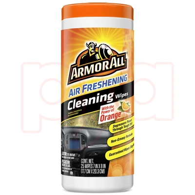 AA25CWO, Armor All Cleaning Wipes Orange 25ct, 070612108319