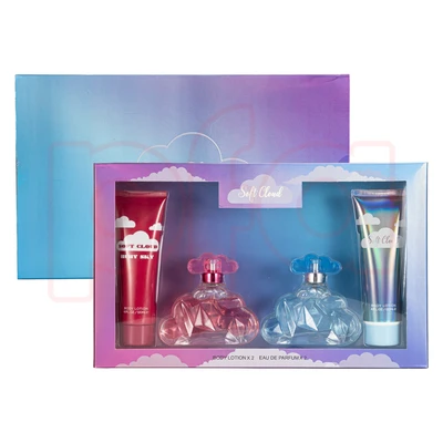 88983, Women's 4pcs Large Gift Set  SOFT CLOUD 4.1fl.oz/120ml×2 Body Lotion 3.4fl.oz/100ml×2 EDP, 191554889835