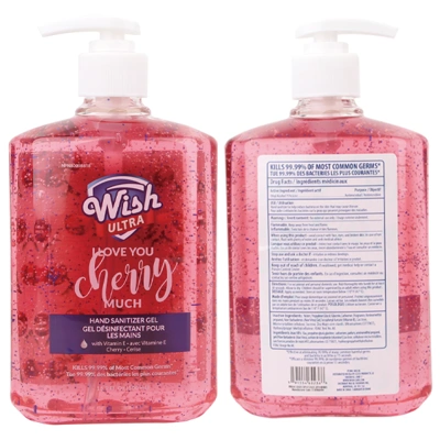 60236, Wish Ultra Hand Sanitizer 16.9oz Pump BK Cherry Merlot (expired), 191554602366