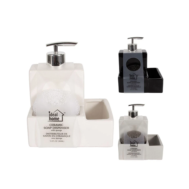 Ceramic soap dispensar with sponge 360ml