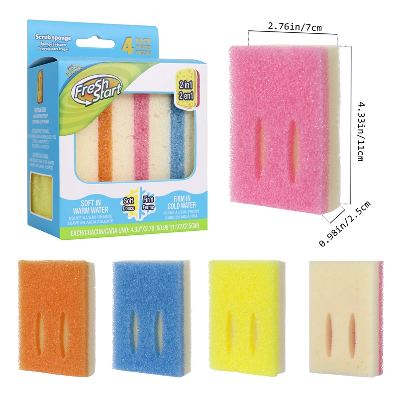Fresh Start Scrub Sponge 2in1 4PK