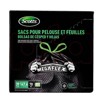ST-30217, Drawstring Trash Bag Flex 39 Gal 70CT Black Lawn & Leaf - Scotts, 191554302174