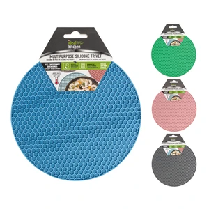 38100, Ideal Kitchen Silicone Placemat & Holder Round 7.2 inch, 191554381001