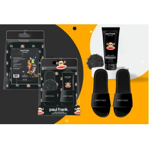 PF001-88742, Men's 3pcs Slipper Set  PAUL FRANK BLACK, 191554887428