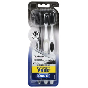 OB3CCCH, Oral-B Toothbrush 3PK CrissCross Charcoal Sensitive, 4902430833950