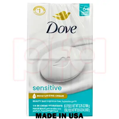DS6-SE, Dove Soap USA 3.75oz 6-Pack Sensitive #61168, 011111611641