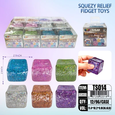 TS014, CUBE Squezy Relief Fidget Toys 2.1”, 887258020147
