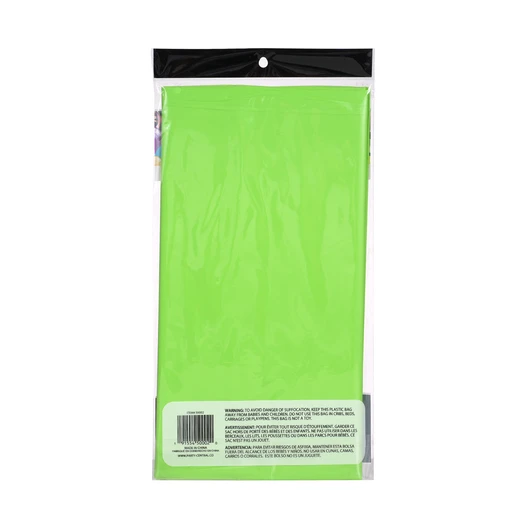 50002, Party Central Heavy Duty Rectangle Plastic Tablecover - Green, 191554500020