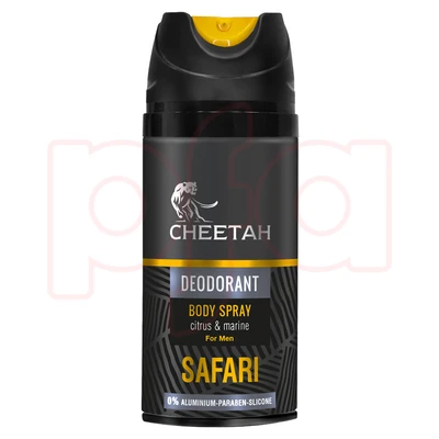 99101, Cheetah Men's Body Spray 150mL (3.4oz) Safari, 8696601102933