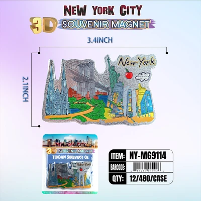 NY-MG9114, NY Souvenir 3D Magnet, 887257991141