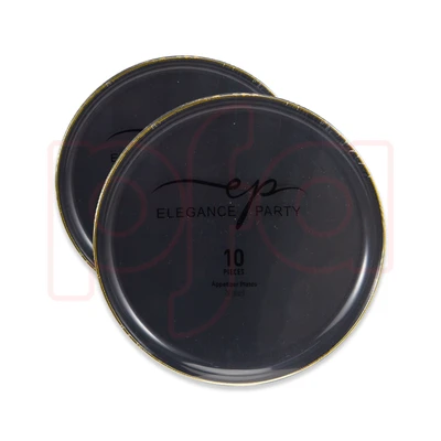 36263, EP Edge 10PK 7.5" Dinner Plate Black+Gold, 191554362635