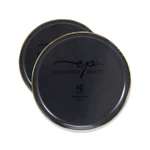 36263, Elegance Party Edge 10PK 7.5" Dinner Plate Black+Gold, 191554362635