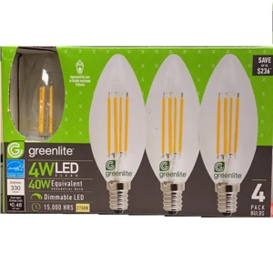 GL48641, Greenlite LED Bulb 4W LED 4pk, 635279486417