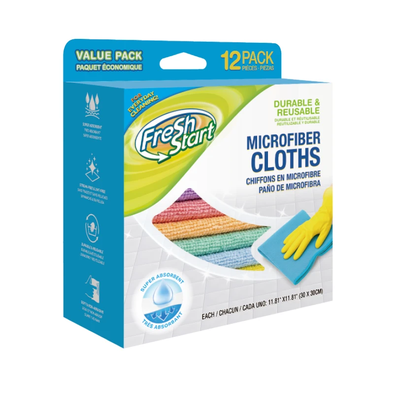Fresh Start Microfiber Cloths 11.8*11.8in 12pk