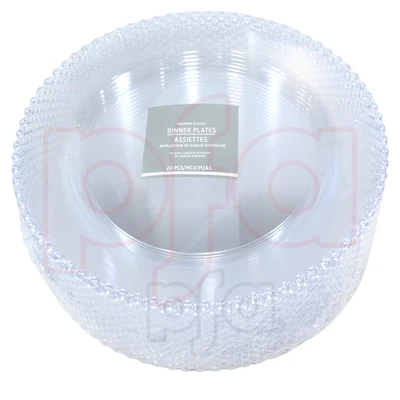 AMS-431842, Amscan Plastic Premium Plate Bead Edge 10.5" 20-Pack Clear, 192937523896