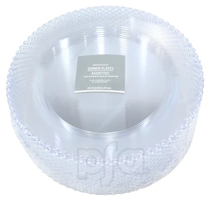AMS-431842, Amscan Plastic Premium Plate Bead Edge 10.5" 20-Pack Clear, 192937523896