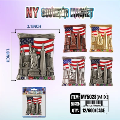 MY502S, New York Souvenir S. Metal Magnet, 887257915024