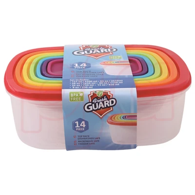 56034, Fresh Guard Plastic Container Set 14PK Rect, 191554560345