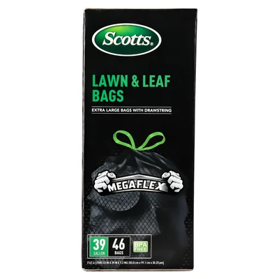 ST-30216, DrawstringTrash Bag Flex 39 Gal 46CT Black Lawn & Leaf - Scotts, 191554302167