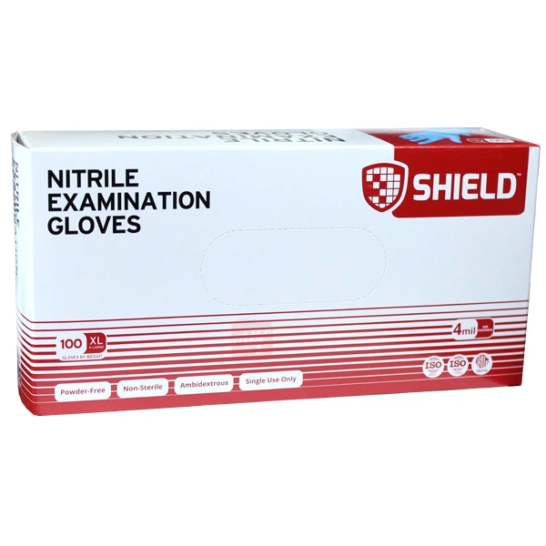 SNG-XL, Shield Blue Nitrile Exam Gloves 100CT Size: X-Large, 687700010791