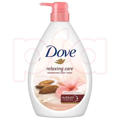 DBW1-ACH, Dove Body Wash 1L 33.8oz Relaxing Care Almond Cream Hibiscus, 8901030846229